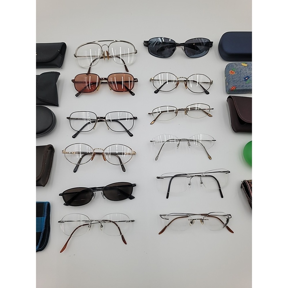 12 VTG Eye Glasses Mixed Lot Wire Rim Frames Sunglasses FRAMES ONLY Resell Case